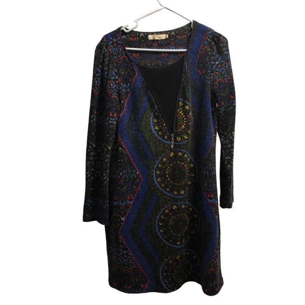 Women’s Multi Color Aryeh Long Sleeve Soft Dress Sz.XL